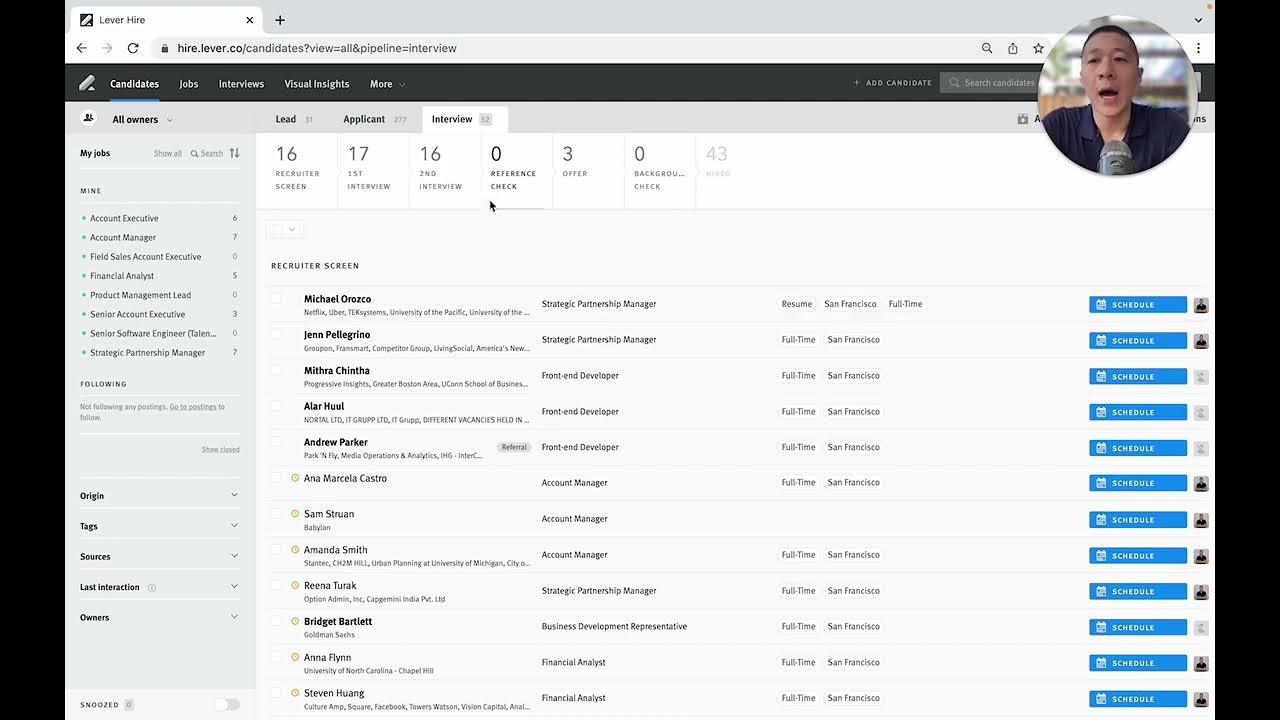 Lever ATS Demo/Review Exploring the User Interface A Recruiter's