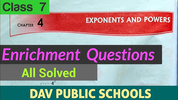 DAV class 7 maths chapter 4 Enrichment Questions
