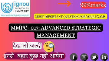MMPC -017 MOST IMPORTANT QUESTION | IGNOU MBA |GYAN GATE