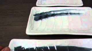 プチエコおすすめ和食器！黒刷毛目しのぎ長皿