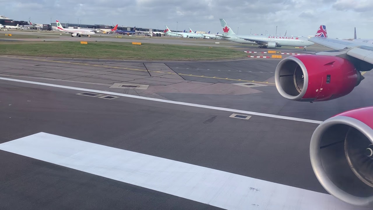 A340-600 takeoff from London Heathrow