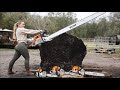 Extreme Dangerous Fastest Big Chainsaw Cutting Tree Machines | Monster Stump Removal Excavator