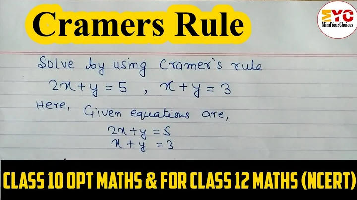 Cramer's Rule of Matrix | cramers rule |  @mindyourchoices