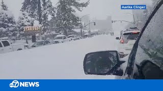 Lake Tahoe tourists snowed in as winter storm forces closure of I-80, Highway 50