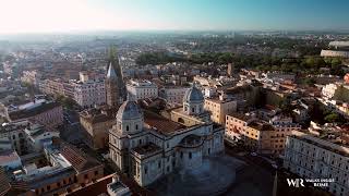 Basilica of Santa Maria Maggiore from the drone and from the inside