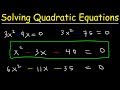 How To Solve Quadratic Equations By Factoring - Algebra Introduction