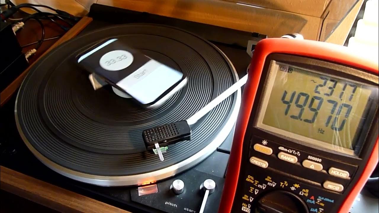 RPM turntable speed app (Samsung S8), strobe on dual cs721 and mains