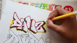 Menggambar Graffiti Mudah #47 I DANZ PAKBOI