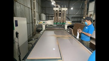 Máy CNC Nesting 4 Đầu Full Line Holztek  Khoan Cắt Ván Cao Tốc PRO-R4F