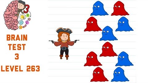Brain Test 3 Level 263 Mary must find a way to calm these slimes down Walkthrough