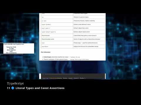 TypeScript 11 🔷 Literal Types and Const Assertions