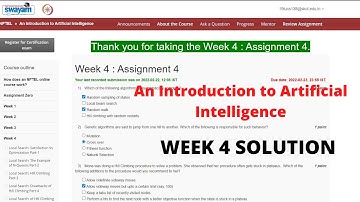 NPTEL 2022: An Introduction to Artificial Intelligence Week 4 Quiz Answers Assignment 4 Solutions