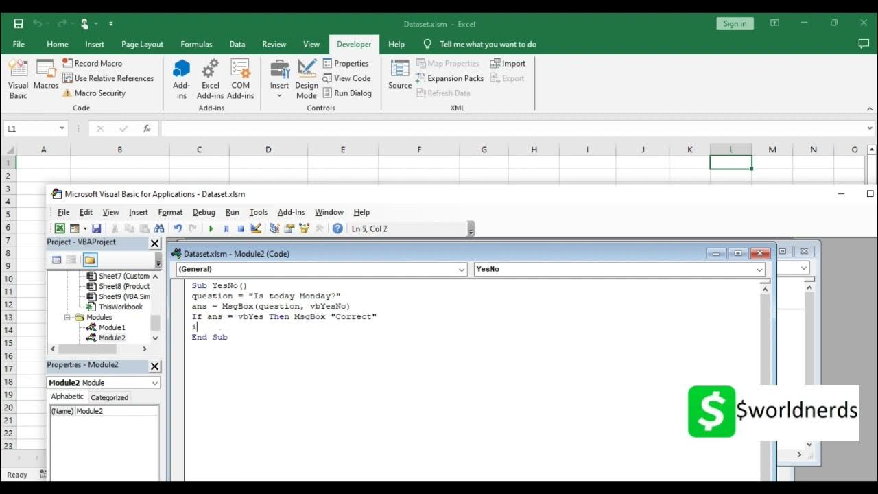 Excel VBA | Vote | Yes/No | Respond to dialogue box - YouTube