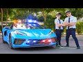 Jason and Alex Drive with Blue Police Stingray Adventure