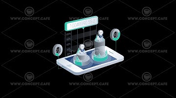 3D Infographic Element with Alpha Channel. Version with numbers