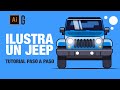 Illustrator Tutorial | Cómo Ilustrar un Jeep Usando Formas Básicas | How to Illustrate a Jeep