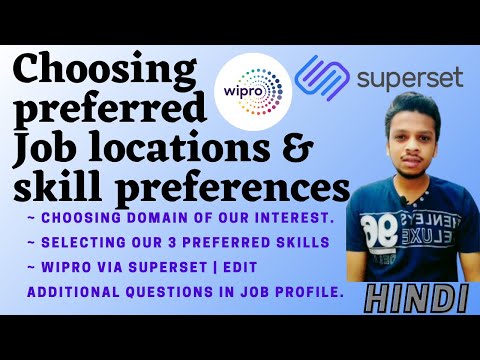 Wipro Job locations & skill preferences | Wipro Job profile | Edit Superset Additional questions.