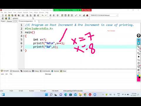 27. Write a C program on Post & Pre Increment in case of Printing | Example 5 | Increment Operator