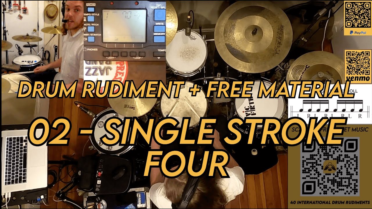 02 - Single Stroke Four - Drum Rudiments - Caio Moskalkoff