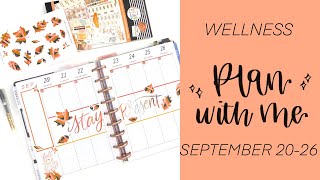 Plan with Me // Wellness Lined Vertical Happy Planner // September 20 - 26