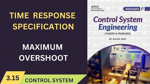 Lec -3.15  Maximum Overshoot Control  System| Maximum Overshoot | Time Response Specification