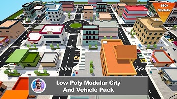 Low poly Modular city and Vehicle Pack | Unity 3D package  Showcase