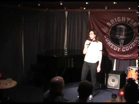 Sarah Charsely performing at the Verdict as an ex grad of the Brighton Comedy Course in 2016