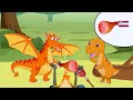 Exchanging meat for a dragon&#39;s magic stick, Dino teases everyone |  Funny Dinosaur Family Cartoon