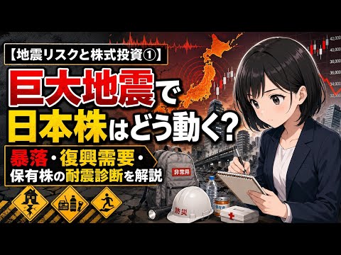 【地震リスクと株式投資①】巨大地震で日本株はどう動く？暴落・復興需要・保有株の耐震診断を解説