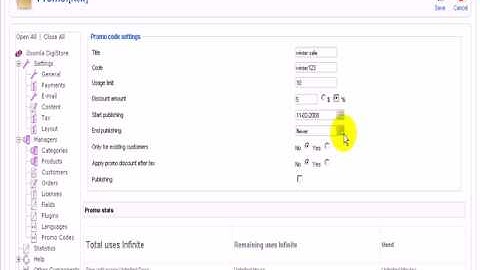 How to set up a promo code on iJoomla DigiStore