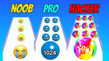 Noob vs Pro vs Hacker in BallRun 2048