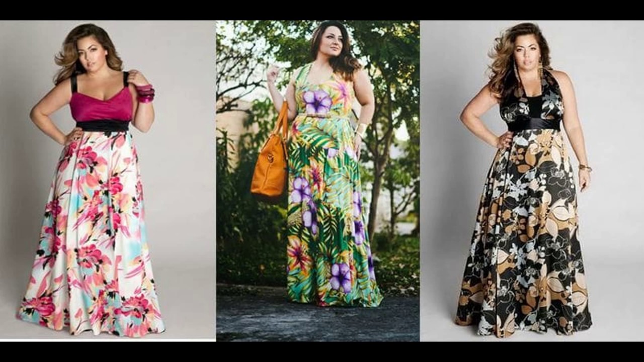 vestido longo plus size estampado