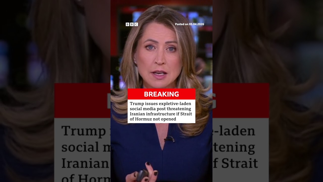 Trump issues expletive-laden threat to Iran demanding Strait of Hormuz be opened. #BBCNews