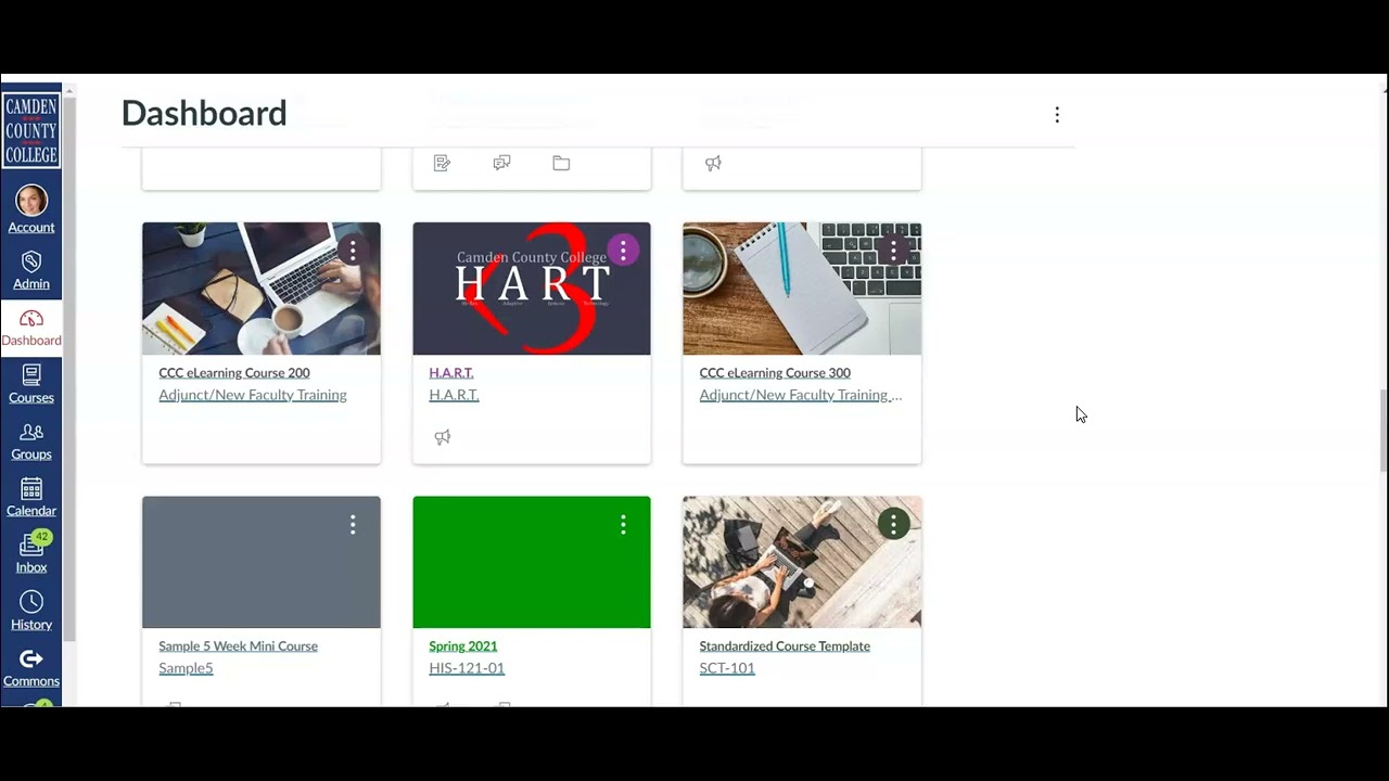 Canvas Dashboard and Courses