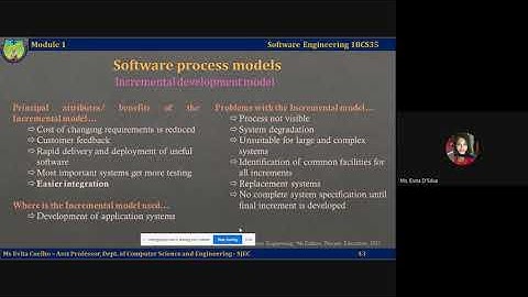 Lecture Video 1.2.3 - Incremental development model