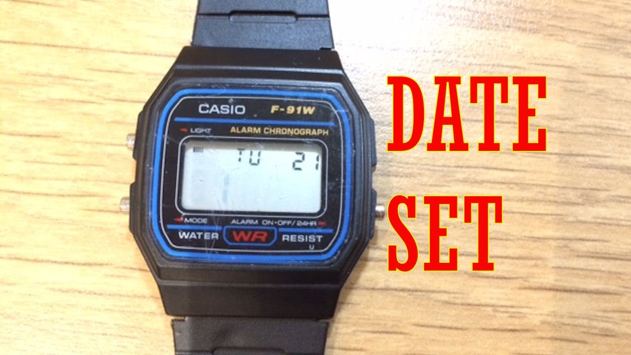 casio f91w how to set time