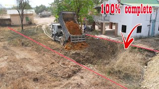 #ep4 The project Successful 100% delete the ditch near the house ​by bulldozer D21P & Dump truck 5t