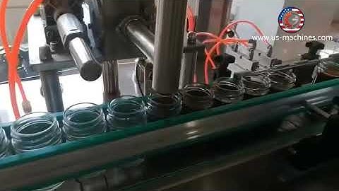 Glass bottle jar food paste chili sauce automatic filling machine bottle filling video