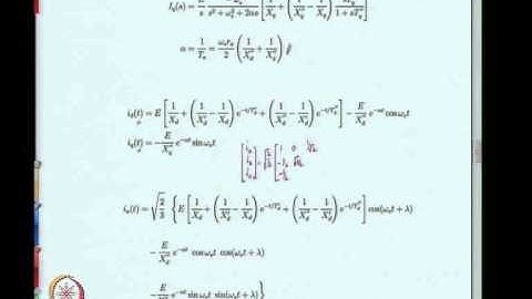 Mod-01 Lec-42 Suddent Short Circuit of Three Phase Alternator – Numerical Simulation