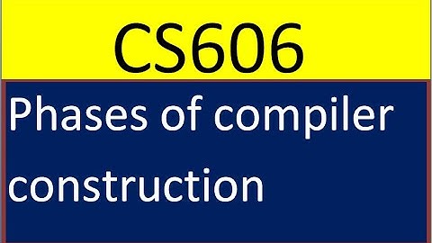 CS606 Phases of compiler construction |THE Power of KNOWLEDGE