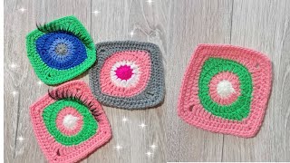 ОРИГИНАЛЬНЫЙ БАБУШКИН КВАДРАТ "Глаз".Crochet tutorial