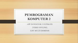 Celebrity SERI APP INVENTOR: 11-LIST-01-LIST MULTI DIMENSI (TETAP) Wealth