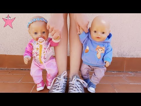 Bruno y Abril Aprenden a caminar mis muñecas Baby Born YouTube