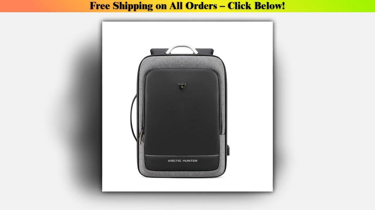 ARCTIC HUNTER 40L Large Capacity Mens Expandable Backpacks USB Charging Male 17 inch Customizable