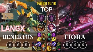 RNG Langx Renekton vs Fiora Top - KR Patch 10.18