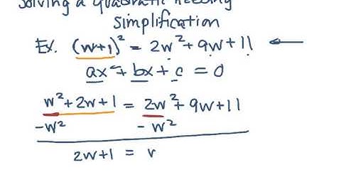 MAT 0028 ALEKS Module 6  Solving a quadratic equation needing simplification