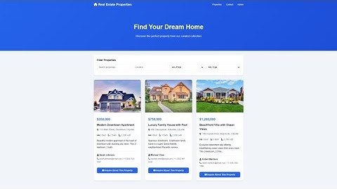Real Estate Property Listing App Using PHP and MySQL with Source Code