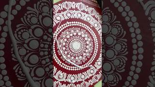 Before & After Varnish on mandala design #mandala #satisfying #brushstrokes #mandalapainting #shorts