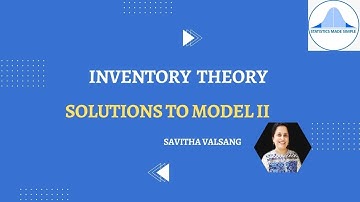 SOLUTIONS TO  INVENTORY MODEL - II WITH SHORTAGES
