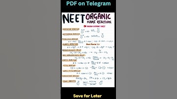 All Name Reaction of Organic Chemistry for NEET #neet2024